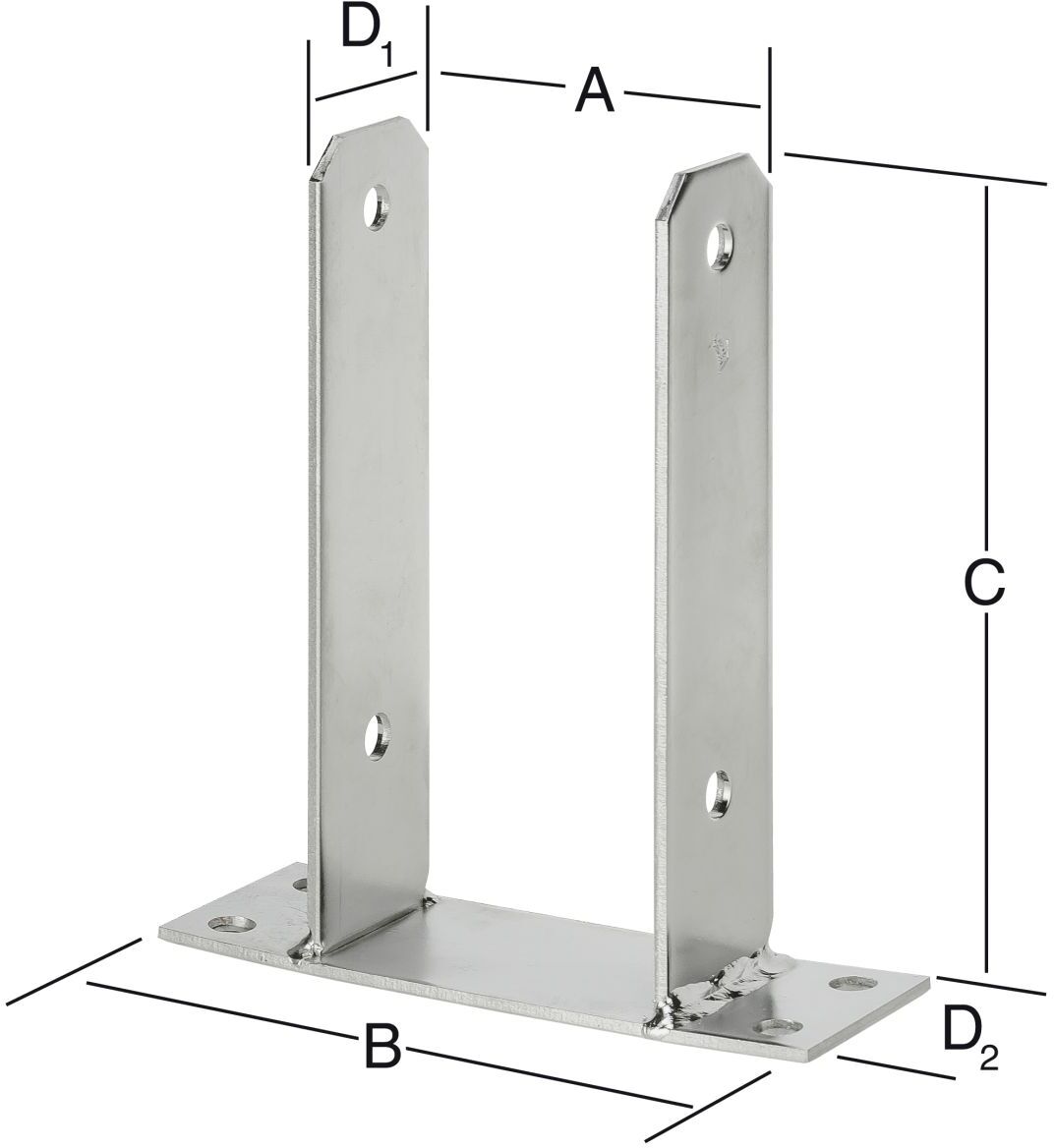 Vormann Schwere Stützenschuhe 91/180 x 50/60 x 200 mm