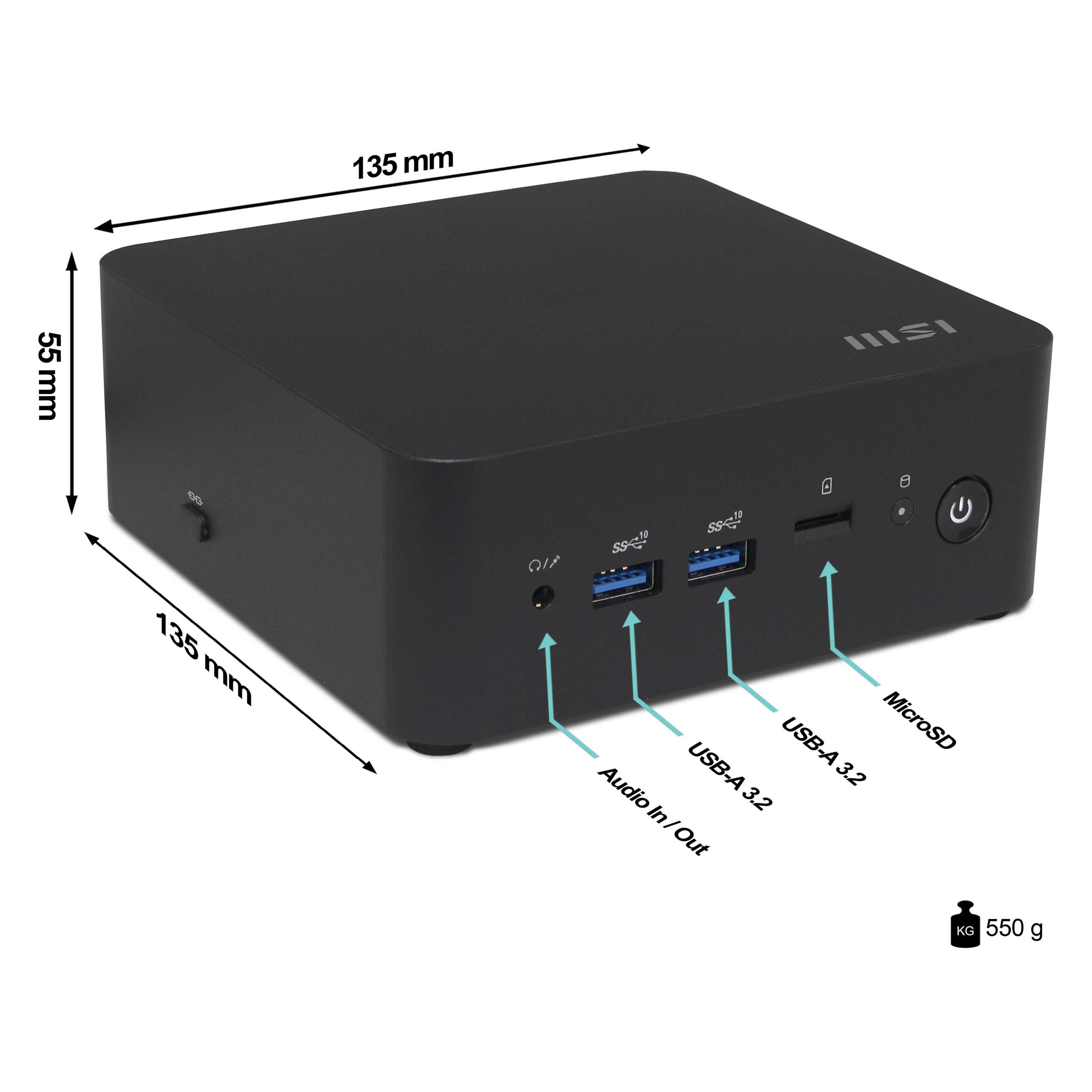 MSI Cubi NUC 13MQG-065BEU (Intel Core i7-1365U) (CUBI NUC 13MQG-065BEU)