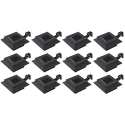 vidaXL Solar-Außenleuchten 12 Stk. LED Rechteckig 12 cm Schwarz
