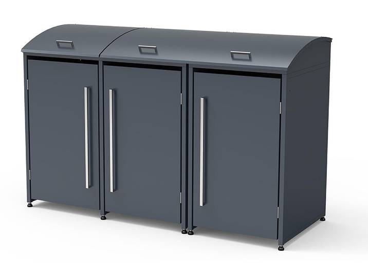 Westmann Metall Mülltonnenbox Moderna 3 3x240 L Anthrazit 83x211x135 cm