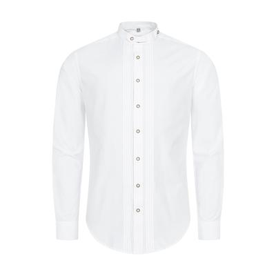 Trachtenhemd NÜBLER "Trachtenhemd langarm Joshua", Herren, Gr. S, EURO, weiß, Obermaterial: 50% Baumwolle CO. 50% Polyester PES., Hemden Trachtenhemd