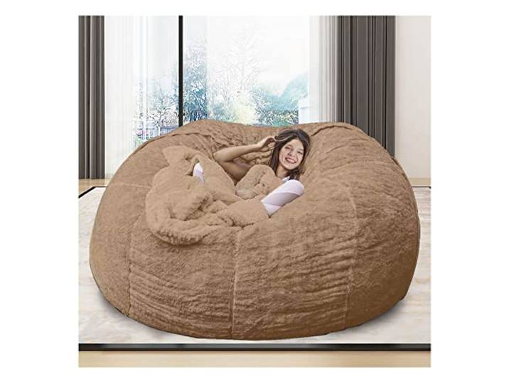 Sitzsack, Luxus, Flauschige Sitzsäcke, langlebig, bequemer Stuhl, Raumdekoration, Lounge-Sessel, Sitzsack, Wohnzimmer (kein Füllstoff)