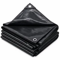 Relaxdays Wasserdichte Abdeckplane 200 g/m2 Schwarz