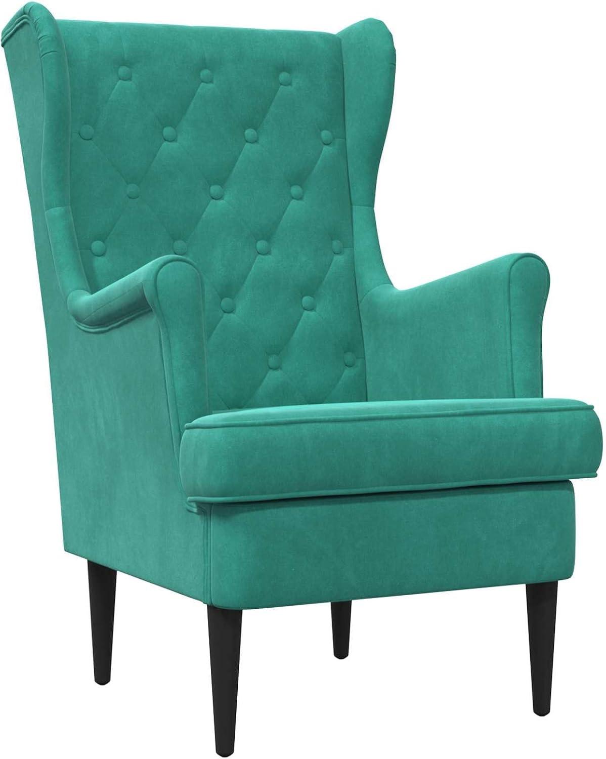 Moderner türkiser Samtsessel mit abnehmbarem Kissen und robustem Metall-Holzrahmen, 65x79x100 cm, bequemer Lounge-Sessel für Wohnzimmer, Schlafzimmer und Büro mit elegantem Beindesign