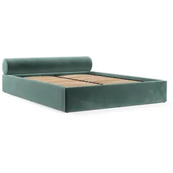 POLSTERBETT Solvo mit Stauraum 200/200 cm Marine im Kronos Stoff
