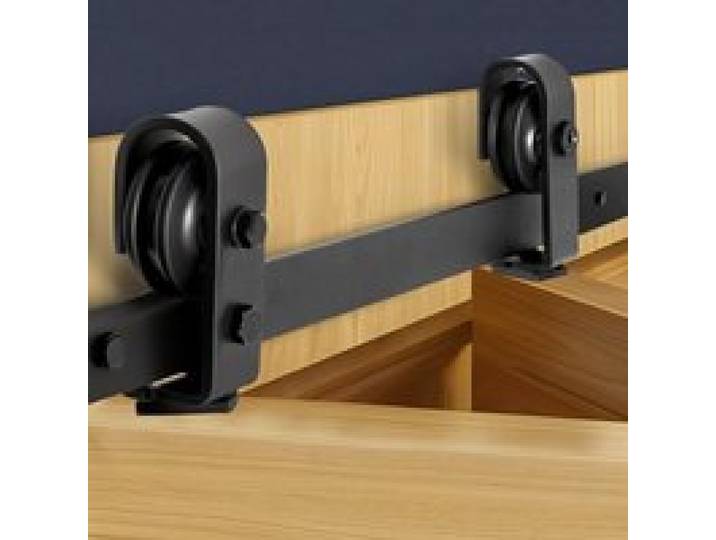 VEVOR Schiebetürsystem für faltbare Schiebetüren, 132 cm Laufschiene Schiebetürbeschlag, geeignet für zwei 61 cm große Schrank-, Speisekammer- & Wäschetüren (nicht im Lieferumfang enthalten)