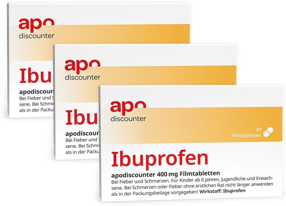 Ibuprofen 400 mg Schmerztabletten von apodiscounter 3x20stk