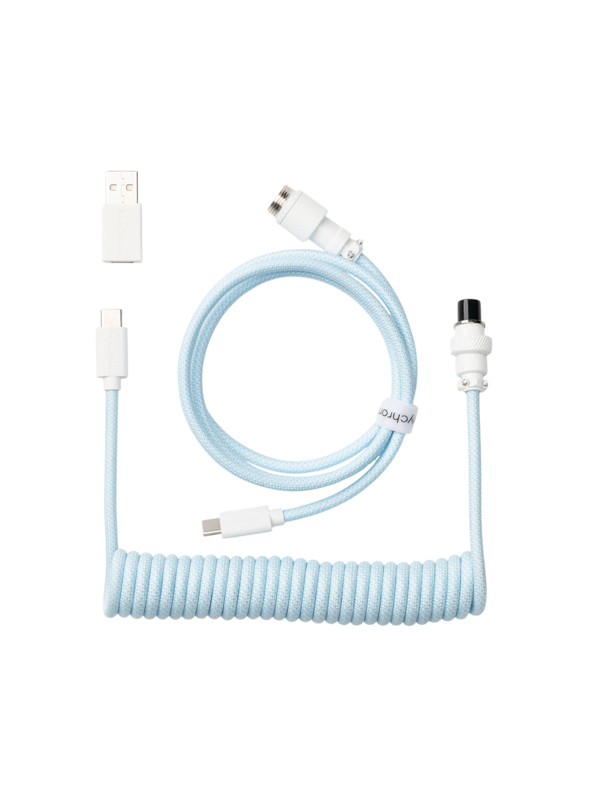 Keychron Gewendeltes Aviator USB 8K-Kabel, gerade (Light Blue) - Tastaturkabel - Blau