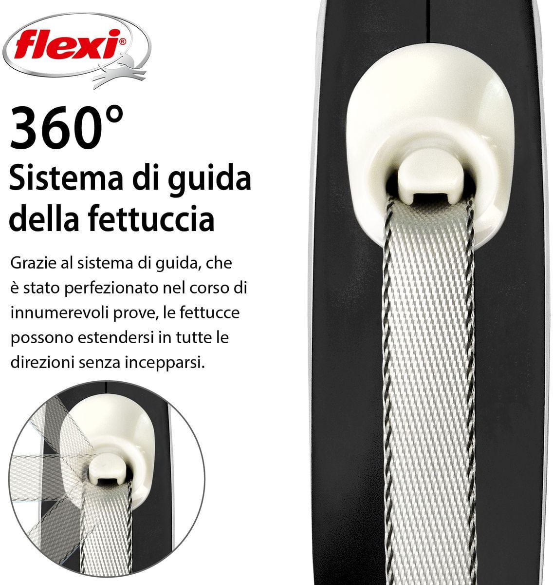FLEXI Guinzaglio New Comfort Tape Nero XS - 3 METRI