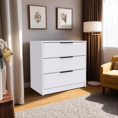 ZWYO HOSIMU "27.5"" Wide Freestanding 3-Drawer Chest with Black Handles and Storage Drawers"