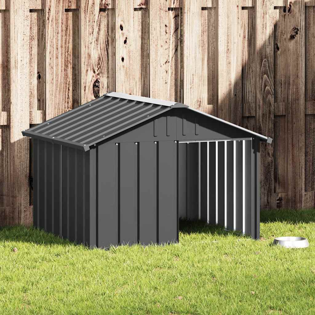 vidaXL Casa de perro acero galvanizado antracita 116,5x103x81,5 cm Antracita