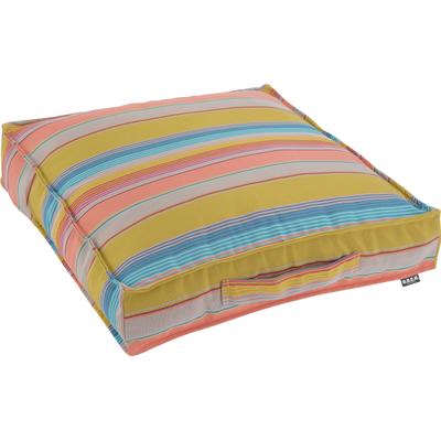Sitzkissen H.O.C.K. "Yucatan", bunt (mais, salmon, gestreift), B:50cm H:10cm L:50cm, Kunstfaser, Dekokissen_Sitzkissen_Kissenhüllen, Sitzkissen, mit bunten Streifen
