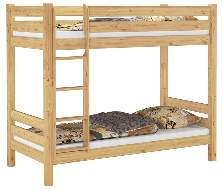 Teilbares Etagenbett Massivholz Kiefer 90x200 Hohes Bett Stockbett Zubehör wählbar V-60.11-09Ni100ohne Zubehör
