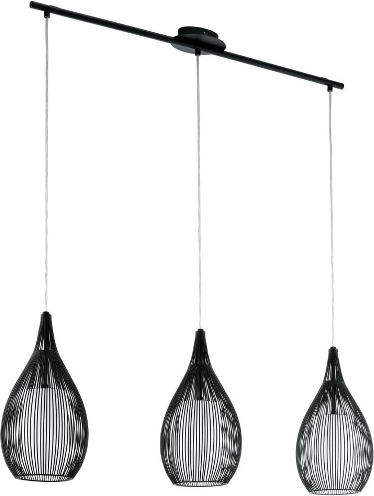 Eglo Razoni Pendellamp Modern Zwart Wit Metaal Glas Rond Dimbare E27