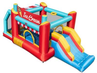 Costway 5-in-1 Ice Cream Inflatable Bounce House with Ball Pit and Slide without Blower
