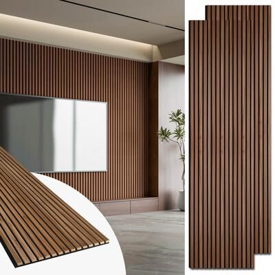 "Art3d 2-Pack MDF Acoustic Grille Panels – 24""x95.7"" Sound-Absorbing Wall Panels"
