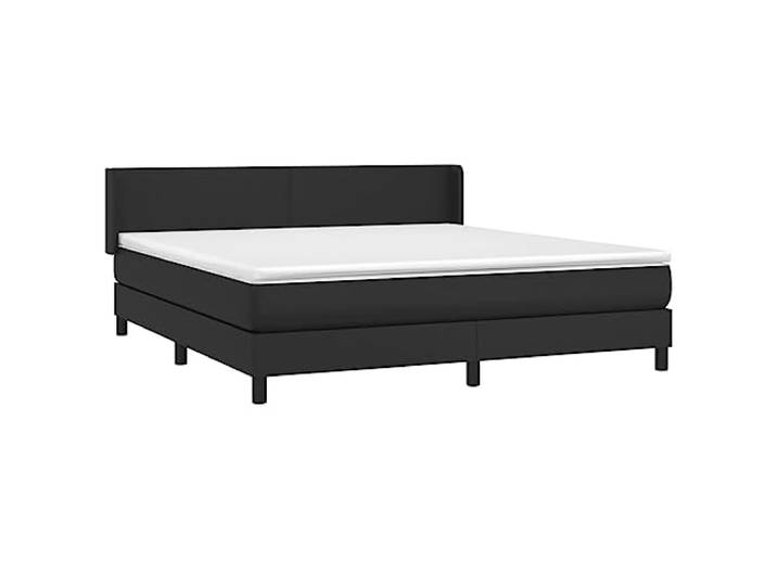 vidaXL Boxspringbett mit Matratze Schwarz 160x200 cm Kunstleder