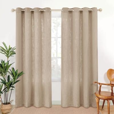 Awesome Home Linen Texture Light Filtering Grommet Panel Pair