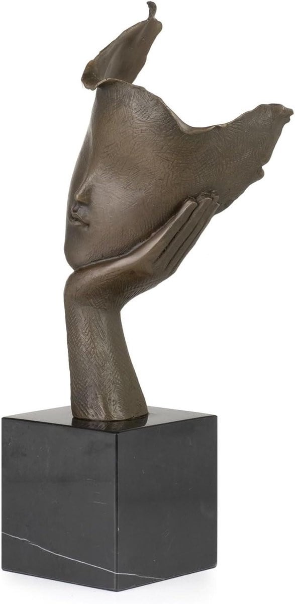 Brons abstract gezicht decoratief figuur Hoogte: 36 cm