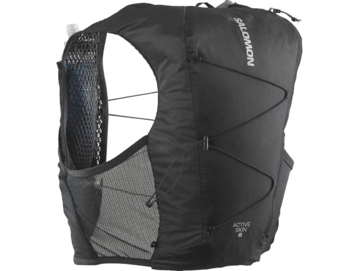 Salomon Active Skin 8 Unisex Running Hydration Vest Hiking Trail With Flasks Included, Easy Hydration, 8L Precision Fit, and Optimized Storage