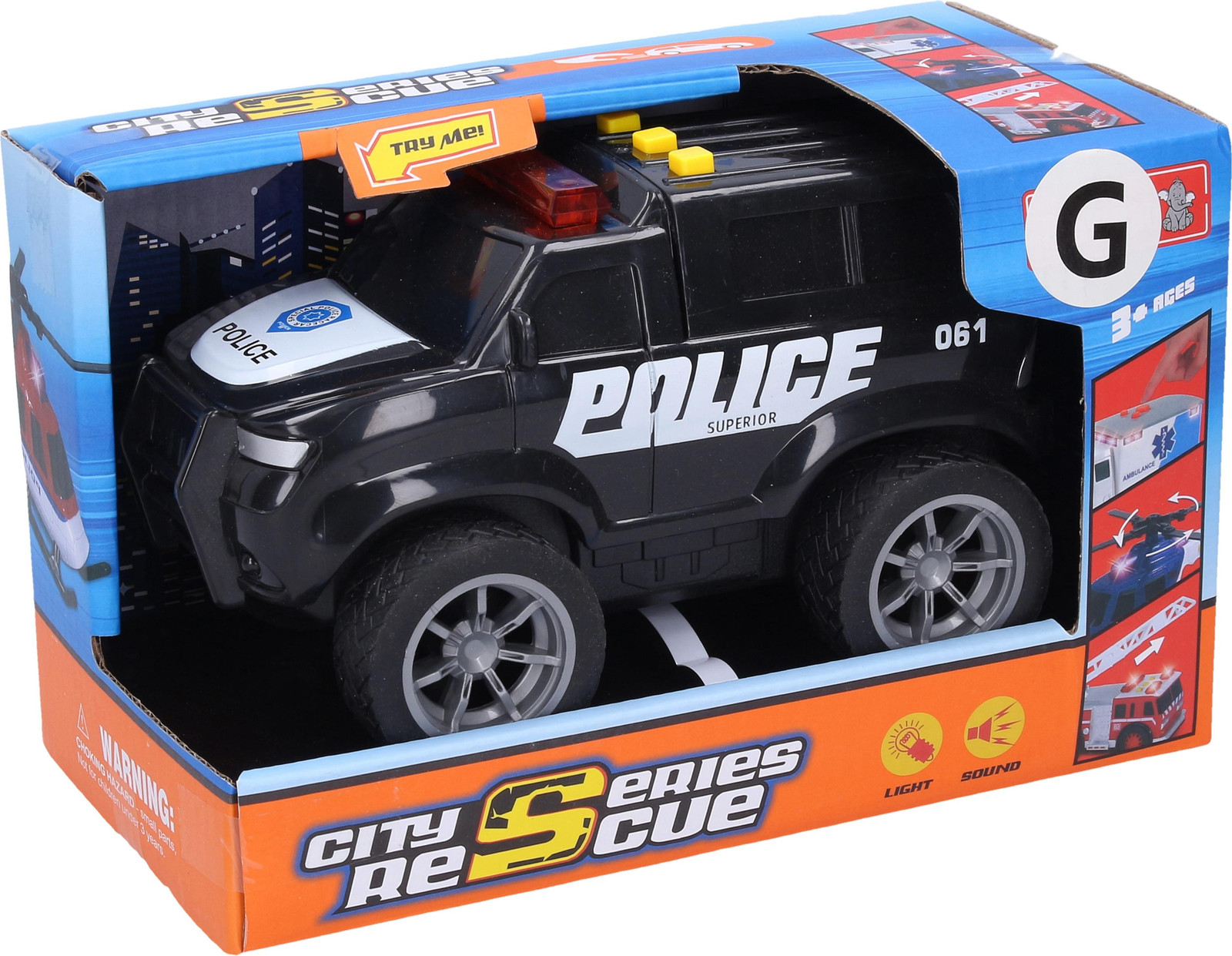Wiky Politieauto met effecten, 18 cm