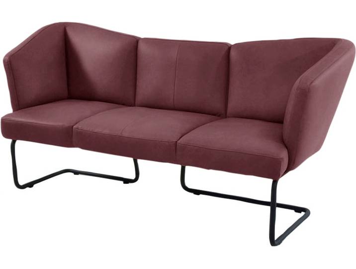 Polsterbank, Holzwerkstoff & Metall, Rot, 192×71×88 cm, Geschwungen, K+W Komfort & Wohnen