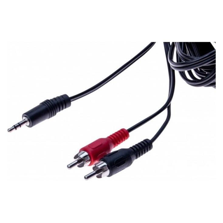 Tecline Audiokabel, 3,5 mm Klinkenstecker an 2 x Cinch Stecker, 5,0 m Zum Anschluss von Audiogeräten mit Cin (5 m, AUX Kabel, Cinch Kabel) (108561)
