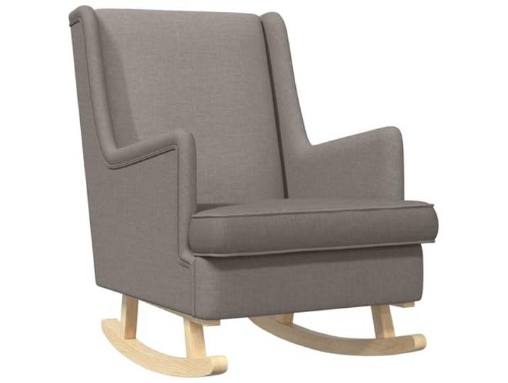 HFXHIJXQ Schaukelstuhl Taupe Moderner Relaxstuhl mit Kufen 62x80x85 cm Gemütlicher Stillstuhl und Schwungsesselmit abnehmbarem Kissen, ideal für Wohnzimmer, Schlafzimmer und Leseecke.