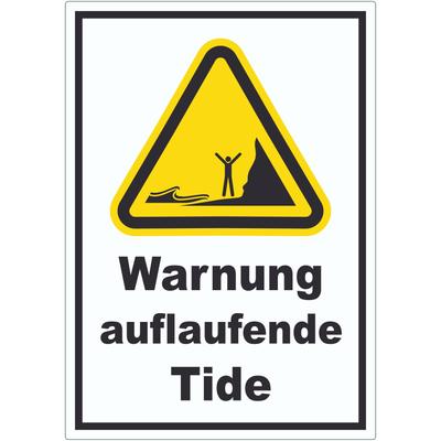 HB-Druck Aufkleber Warnung auflaufende Tide A1 (594x841mm)
