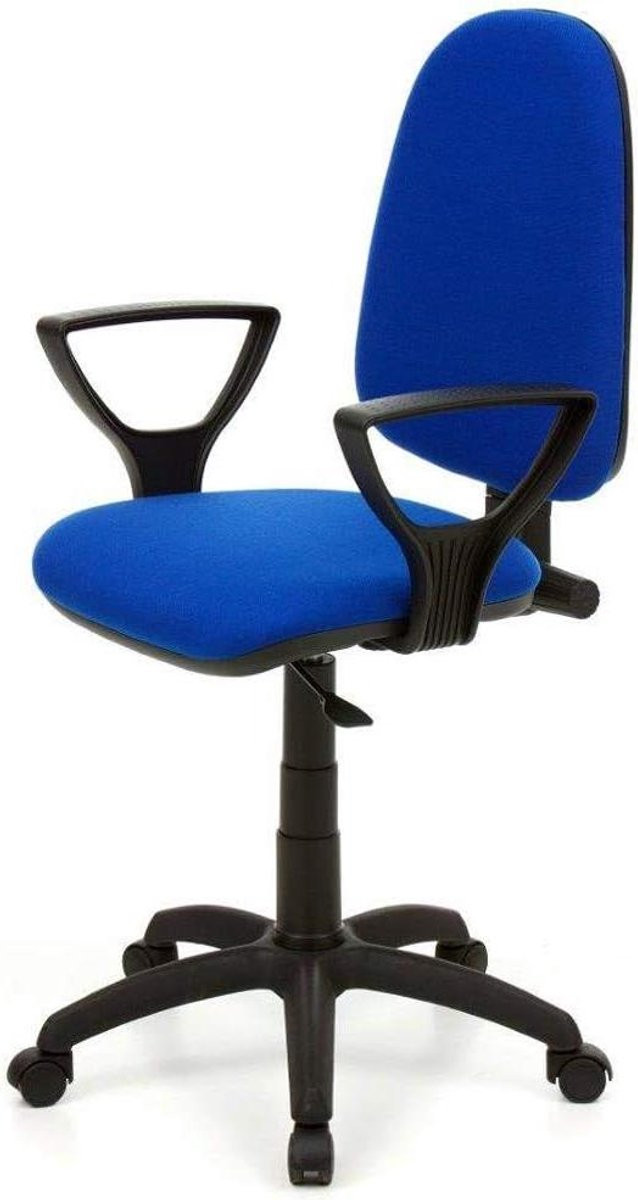 Ergonomische bureaustoel met armleuningen, 360 graden draaibaar, blauw