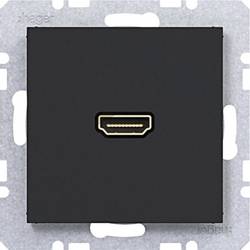 Hager HDMI-Steckdose Nachtschwarz (matt) WAF4379BM 1 St.