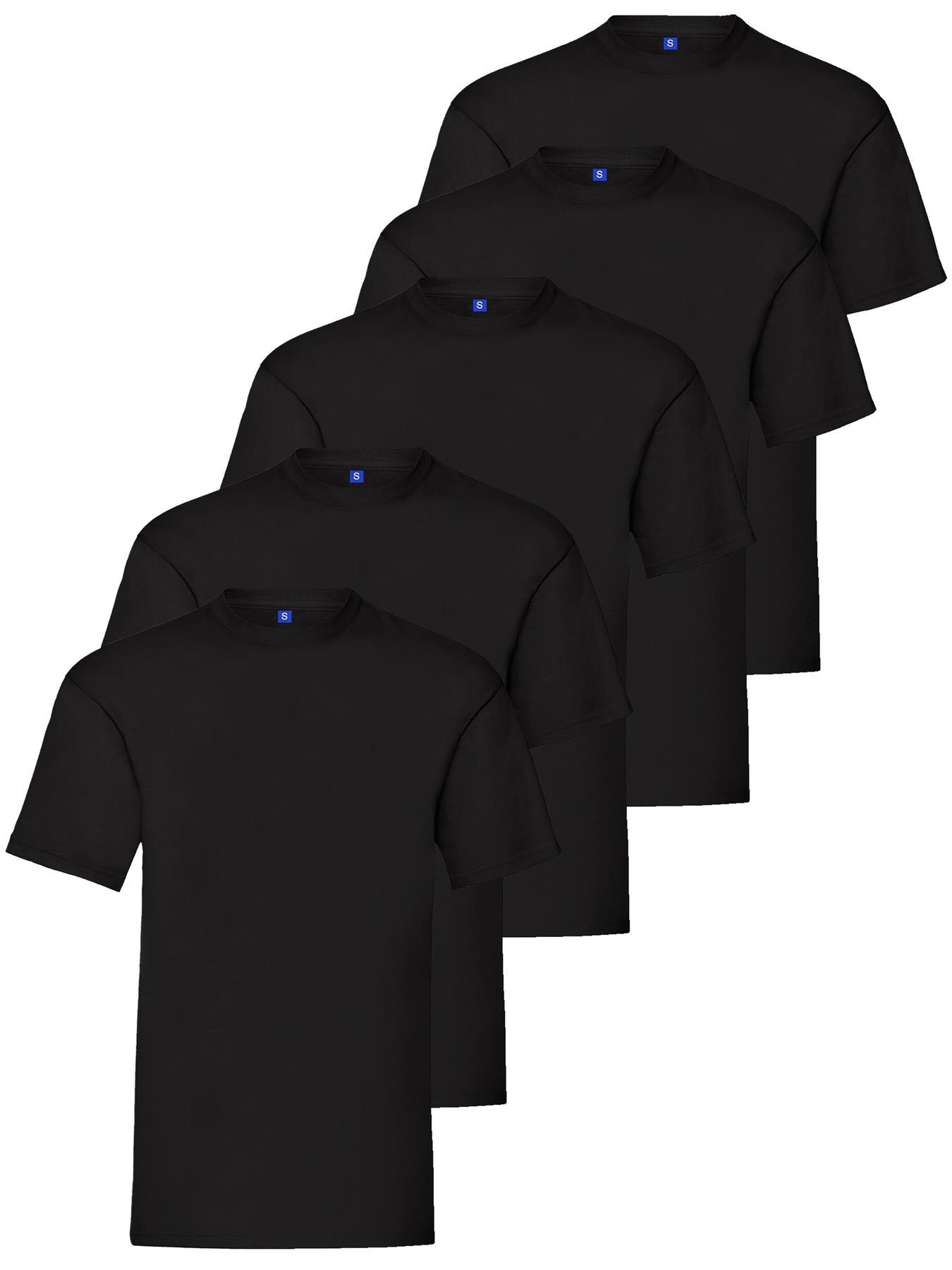 Kruze | Mens Crew Neck T-Shirts (5er Pack) - Schwarz