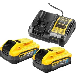 Akku-Starter-Set DeWalt DCB1104H2-QW 18V mit 2 x 5,0 Ah Akkus Powerstack und Schnellladegerät