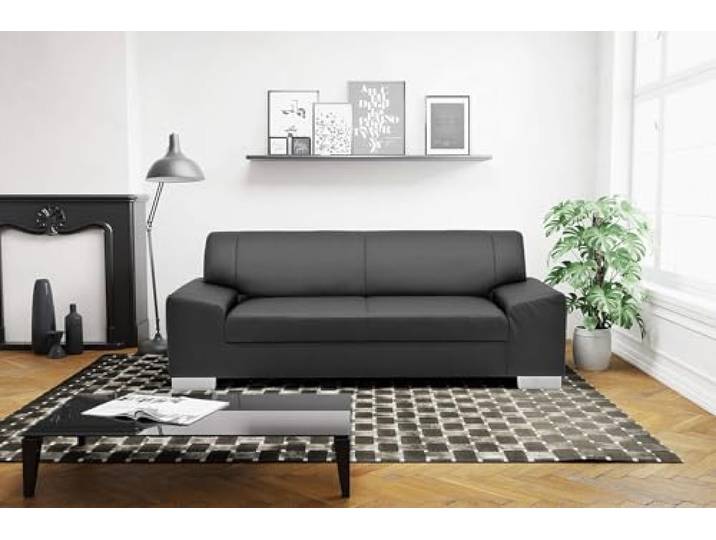 DOMO. collection Sofa Alisson, 3er Couch, 3 Sitzer, 3er Garnitur, Polstergarnitur 199 x 83 x 75 cm (BxTxH), in schwarz