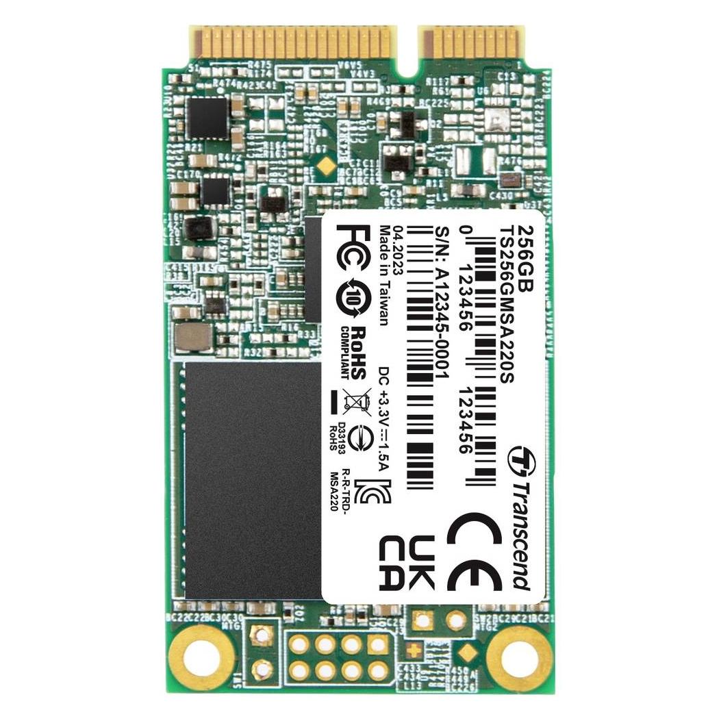 Transcend SSD 256GB MSA220S mSATA 3D NAND, SATA3 (256 GB, mSATA) (TS256GMSA220S)