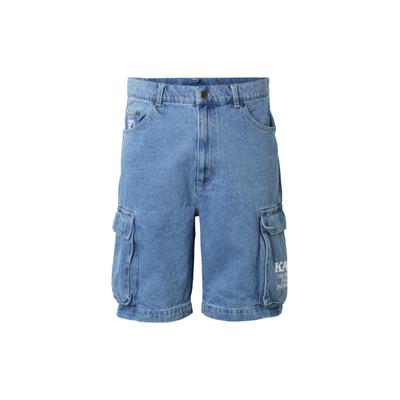 Cargoshorts KARL KANI "Karl Kani KU222-011-1 Retro Cargo Shorts Vintage", Herren, Gr. L, US-Größen, midblau, 100% Baumwolle, unifarben, normal, Hosen