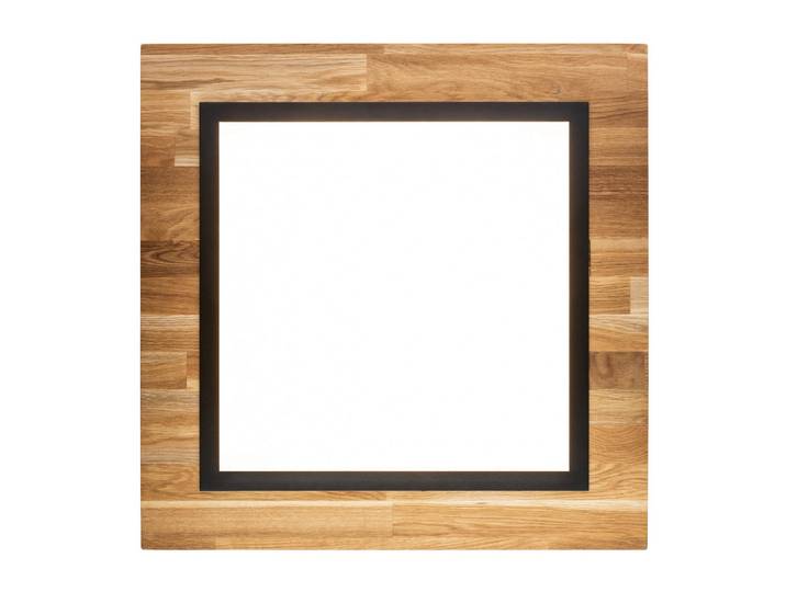 Led-Deckenleuchte Argentina, Schwarz, Holz, Metall, Eiche, quadratisch, 5x55x55 cm, 3 Helligkeitsstufen, Lampen & Leuchten, LED Beleuchtung, LED-Deckenleuchten