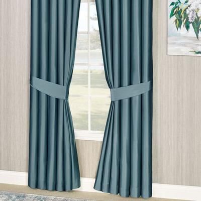 Touch of Class Cambridge Classics Tailored Curtain Pair 84 x 84, 84 x 84, Blue Shadow