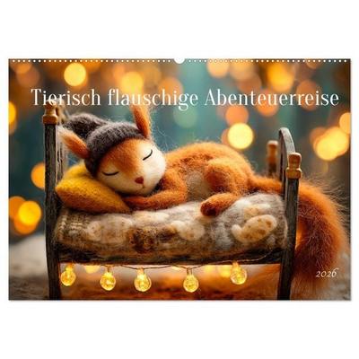 Tierisch flauschige Abenteuerreise (Wandkalender 2026 DIN A2 quer), CALVENDO Monatskalender