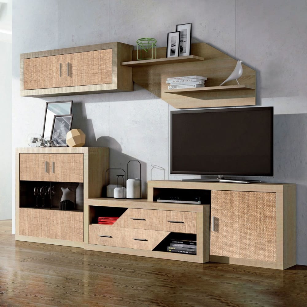duehome Módulo bajo de 1 puerta 130 cm melamina tofe - textil