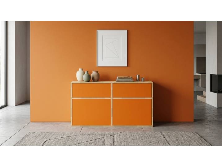 Commode double colorée sur mesure Pickawood Hêtre Vernis clair