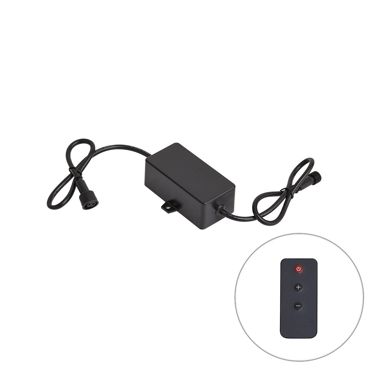 Qazqa Module 12V met afstandsbediening en ontvanger zwart IP67
