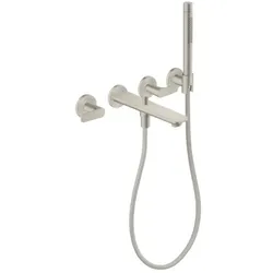 hansgrohe Axor Citterio C Wannen-3-Loch-Armatur 49481800 ohne Struktur, Edelstahl Optik, Unterputz, Wandmontage