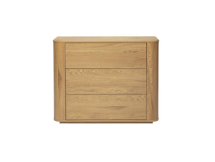 Commode finition bois clair chêne 3 tiroirs L100 cm NEGAN
