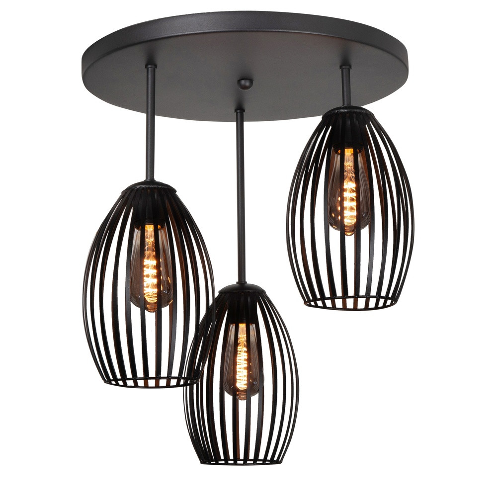 Highlight Plafondlamp Gabbia 3-lichts zwart