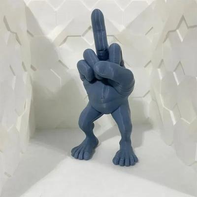 Uplift Picks Funny Walking Middle Finger Figure 3D Printed Desk Ornament For Offices And Gifts blue 8x3x4cm