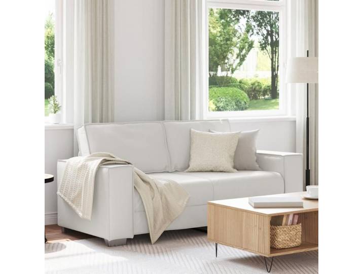 Canapé loveseat blanc 140 cm en simili cuir