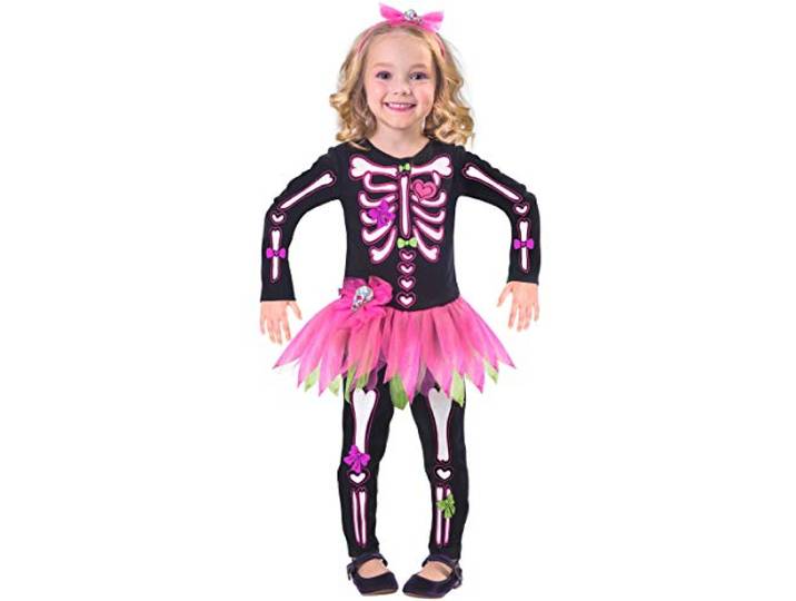 amscan Bot-rammelend skelet - Halloween skeletkostuum kinderen meisjes