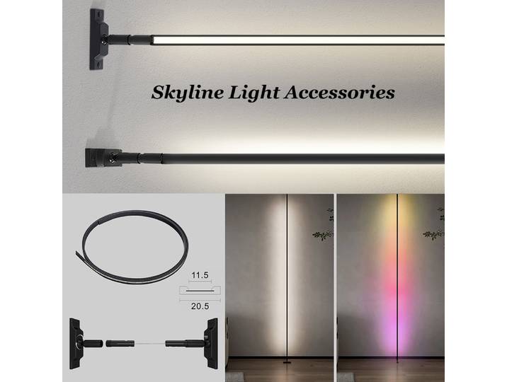 Skyline – accessoires de lampe murale, profil en aluminium, bande Led intelligente Rgb, support de ceinture en acier, suspension linéaire pour salon