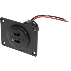 ProCar, Fahrzeug Werkzeug, Power USB-C Doppelsteckdose PD/QC mit LED + Montageplatte Belastbarkeit S
